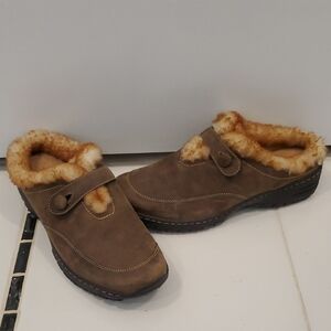 Ruff Hewn Brown Shearling Lined Mules